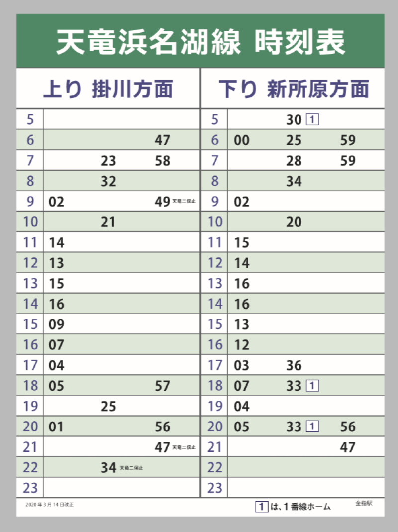 運賃と時刻表 天浜線 天竜浜名湖鉄道株式会社 日本の原風景に出逢う旅